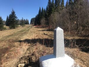 Border marker on the US-Canada border