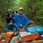 Dave, Herb Hartman, and trail dog Trip
